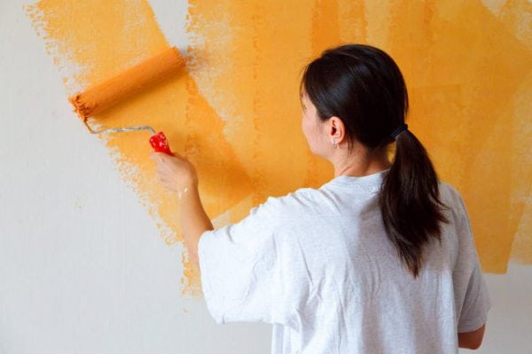 Paint the walls with a roller