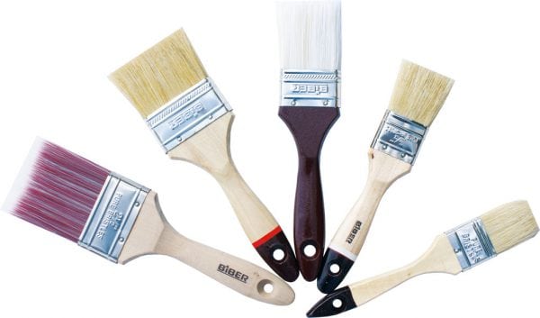 Variety of brushes for painting