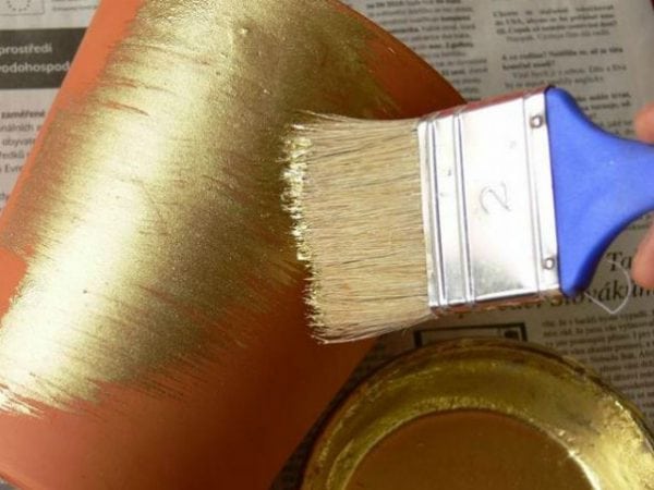 Paint the item with a brush