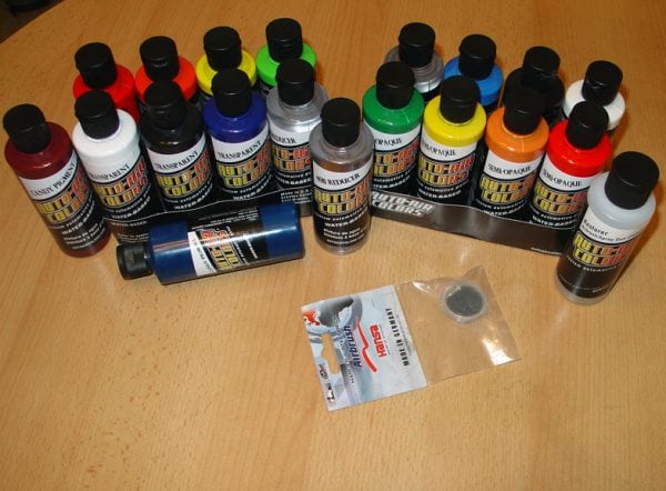 Assortment of airbrush paints