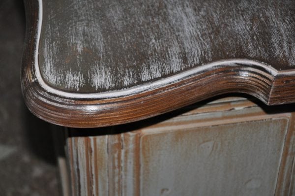 Verouderde houten meubels