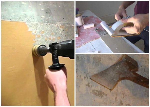 Retirar el esmalte de las paredes antes del alicatado