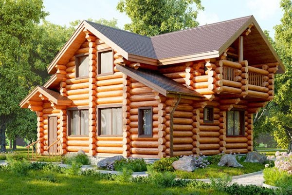 Casa de madeira de uma casa de madeira