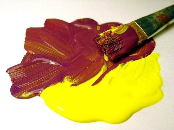 Blanding af forskellige farver af olie maling