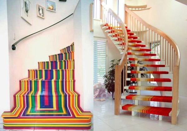 Mit Farbe geöffnete Treppe