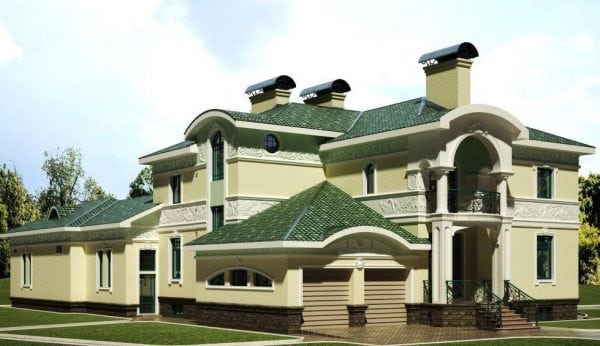 Rumah dengan bumbung hijau