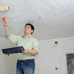 Removing water-based paint from the ceiling