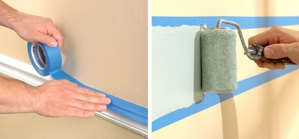 Maszkolószalag használata a falak festéséhez
