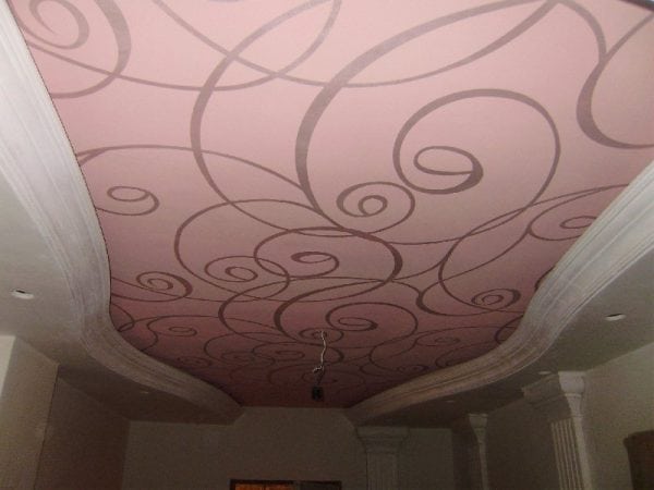 Fabric stretch ceiling suitable for painting
