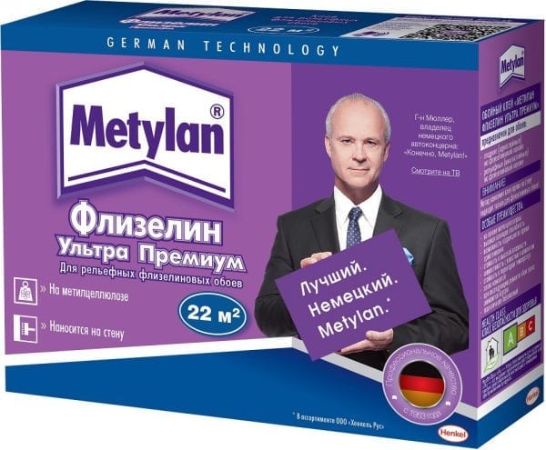 Lepidlo na tapety Methylan Flizelin Ultra Premium 250 g