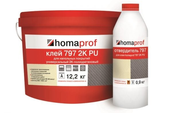 Two-component adhesive for flooring