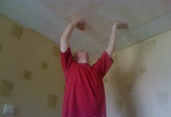 O adesivo do teto deve ser fixado rapidamente e segurá-lo com segurança