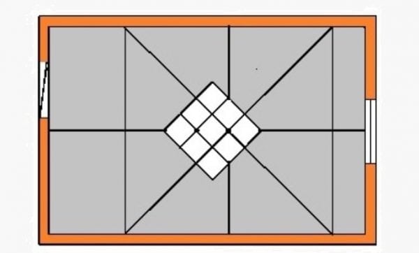 Tile gluing diagonally