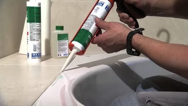Silicone sealant is often used to seal joints in the bathroom