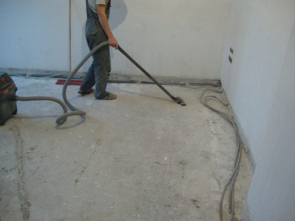 Preparação da base para a instalação do piso a granel