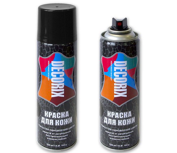 Tinta em spray para proteger e renovar os produtos de couro liso DECORIX