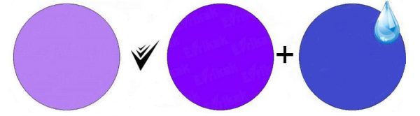 El color lila es pot obtenir barrejant el porpra amb el blau fred.