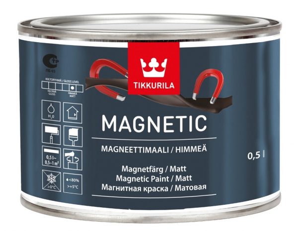 Matte magnetic paint with iron