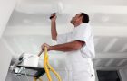 Painting the ceiling with water-based paint