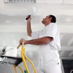 Painting the ceiling with water-based paint