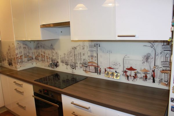 The design of the working area in the kitchen