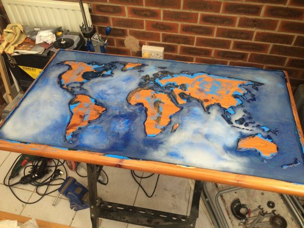 Λαμπερό τραπέζι Παγκόσμιο χάρτη