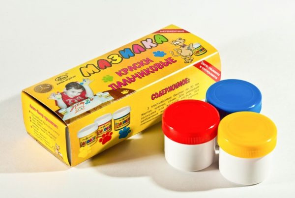 Set of finger paints for kids