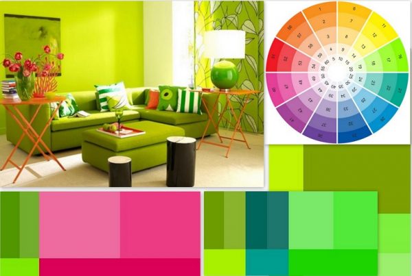 Harmonious combination of colors in the interior