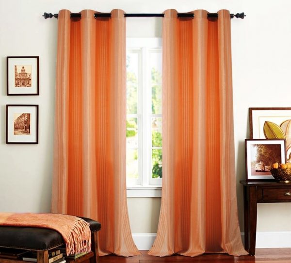 Solid peach curtains