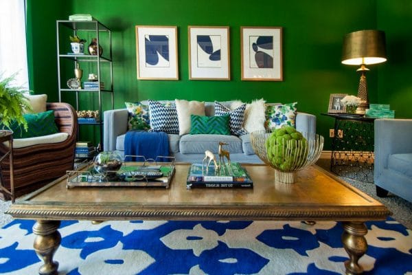 Blue and green in the interior