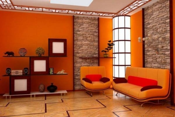 Oranje kleur binnenshuis