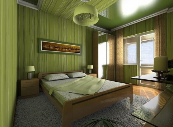 Dormitori en tons olivars.
