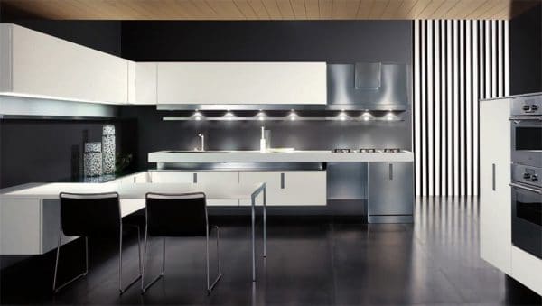 Modern fekete-fehér konyha