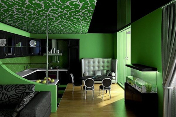 Green visually expands the space