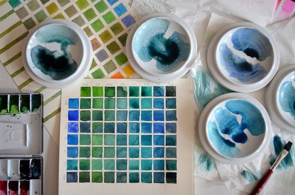Getting blue from watercolor paints