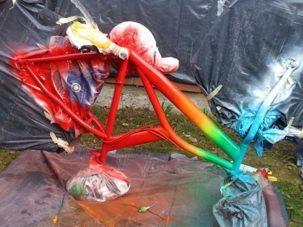 Kerékpár váz festés