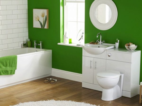 Vihreä kylpyhuone