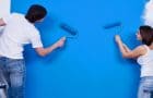 Painting walls with a water-based emulsion