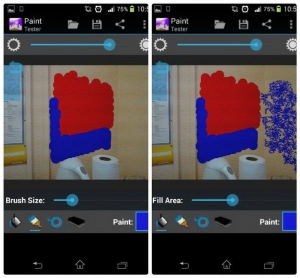 การใช้เครื่องทดสอบสีสำหรับ Android Paint Tester