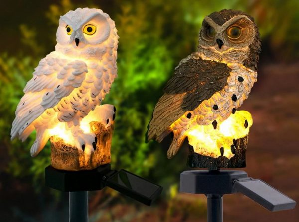 Owl-shaped garden lights
