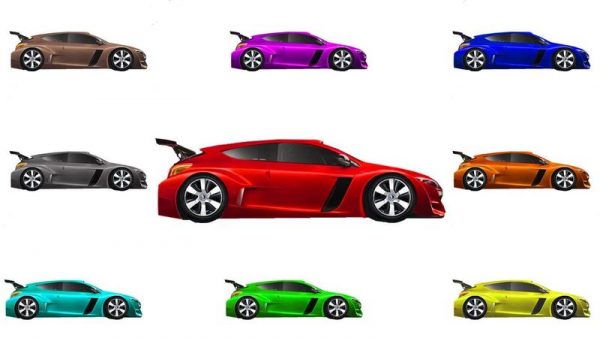 Dažādu krāsu automašīnas