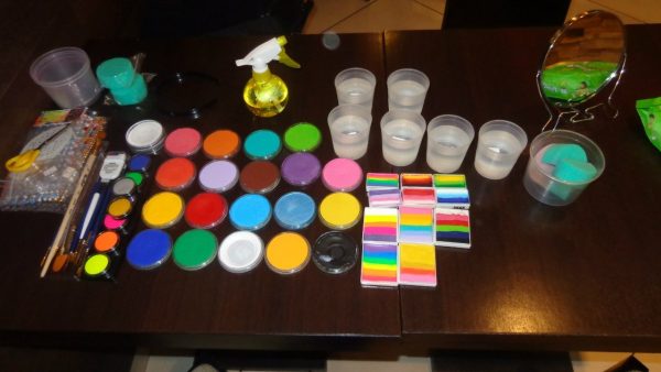 Materials and supplies for drawing on the face