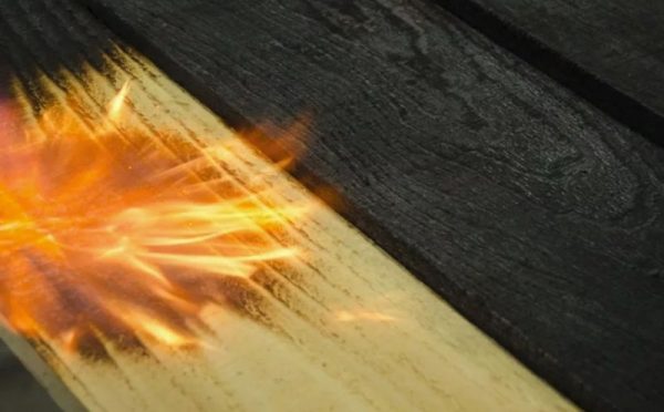 Schimbări structurale ale lemnului din cauza arderii
