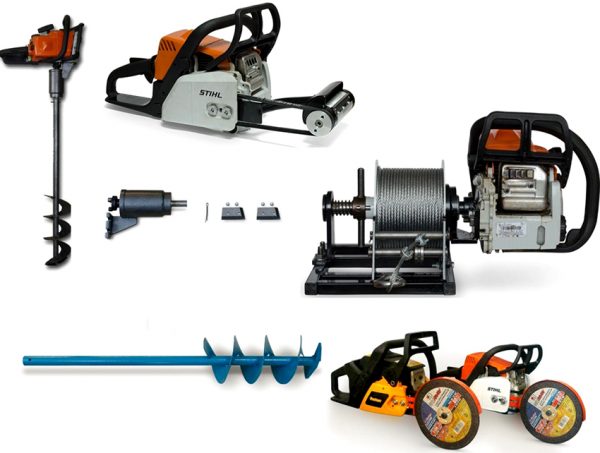 Accessories for the efficient use of chainsaws