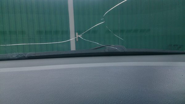 Branching crack on the windshield