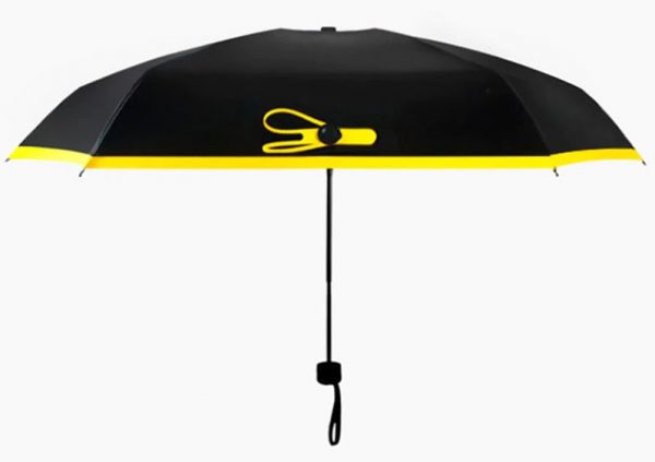 Small black folding rain umbrella