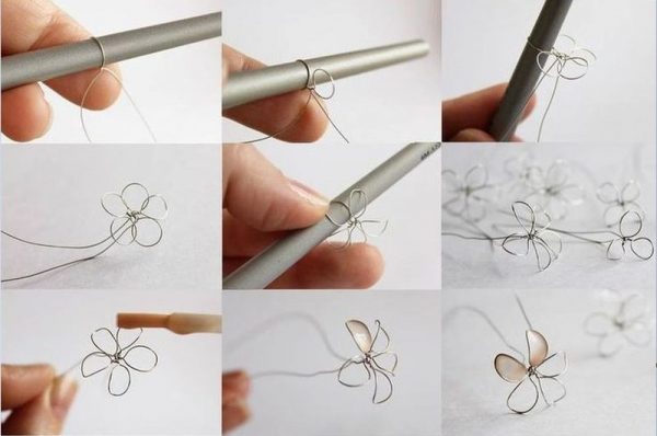 Creating a wire flower