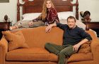 Marat Basharov with his wife in his apartment