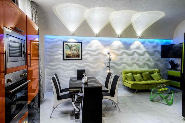 Dekorasi dapur di apartmen Bari Alibasov