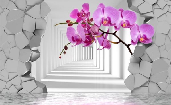 Fotowall-hârtie cu flori stereoscopice